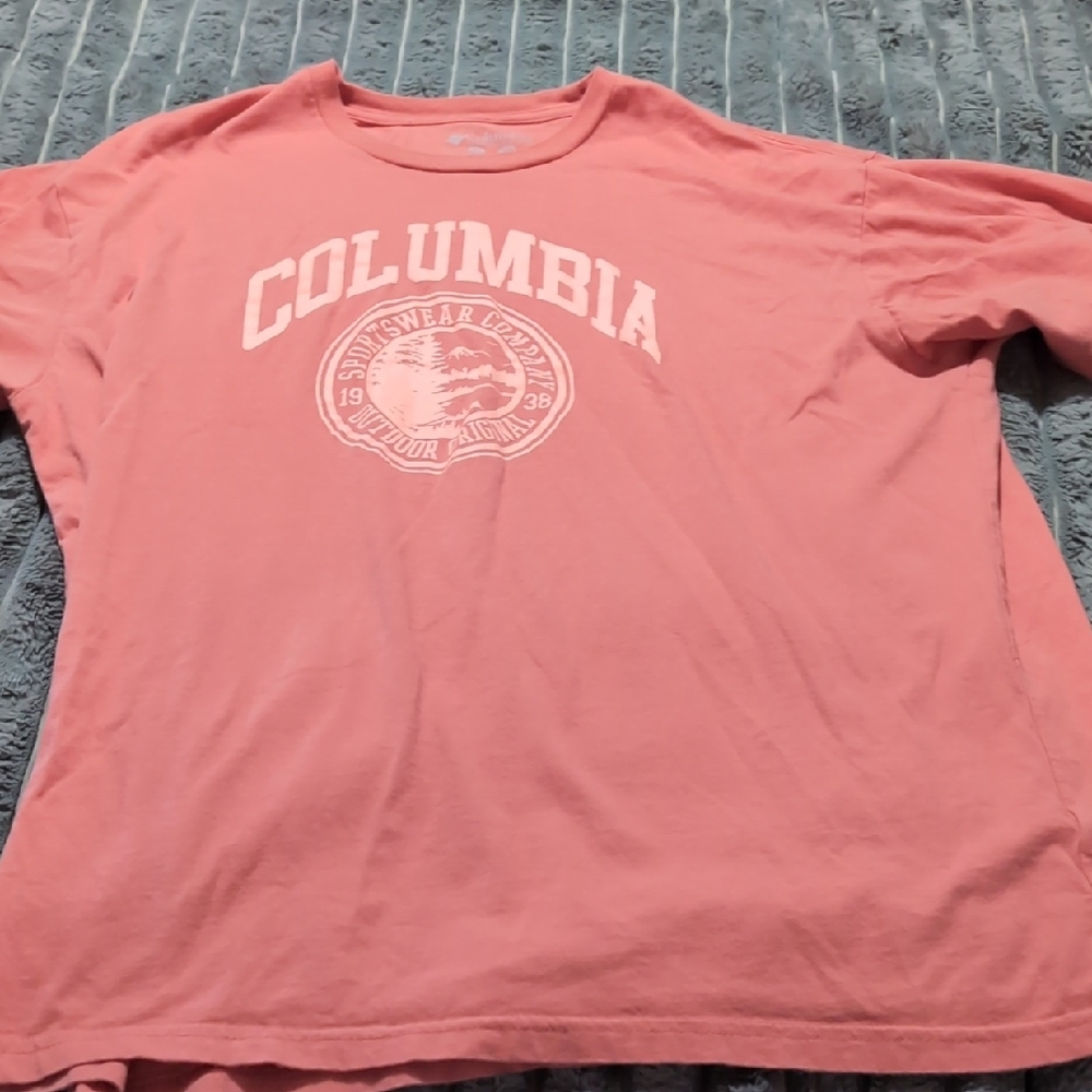 Columbia Men's Short Sleeve Pink Tee